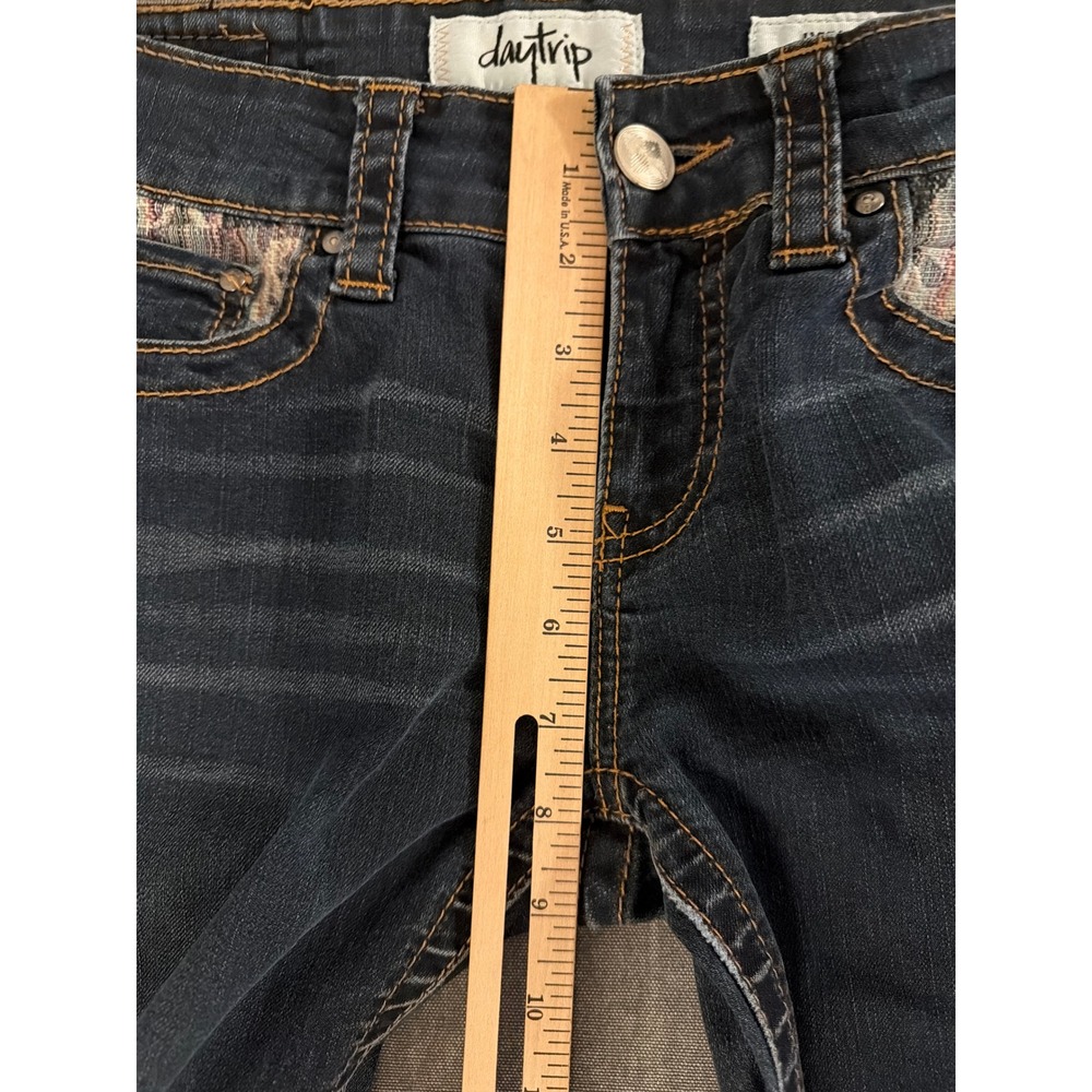 Daytrip Lynx Skinny Jeans Womens 27L Dark Wash Southwestern Pocket Inset DBK1915 - Picture 9 of 11